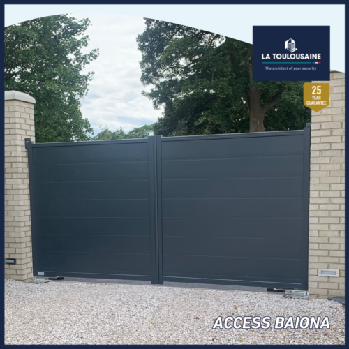 Baiona Aluminium - 2 leaf Swing gate - Anthracite Grey - 3.75m x 1.8m