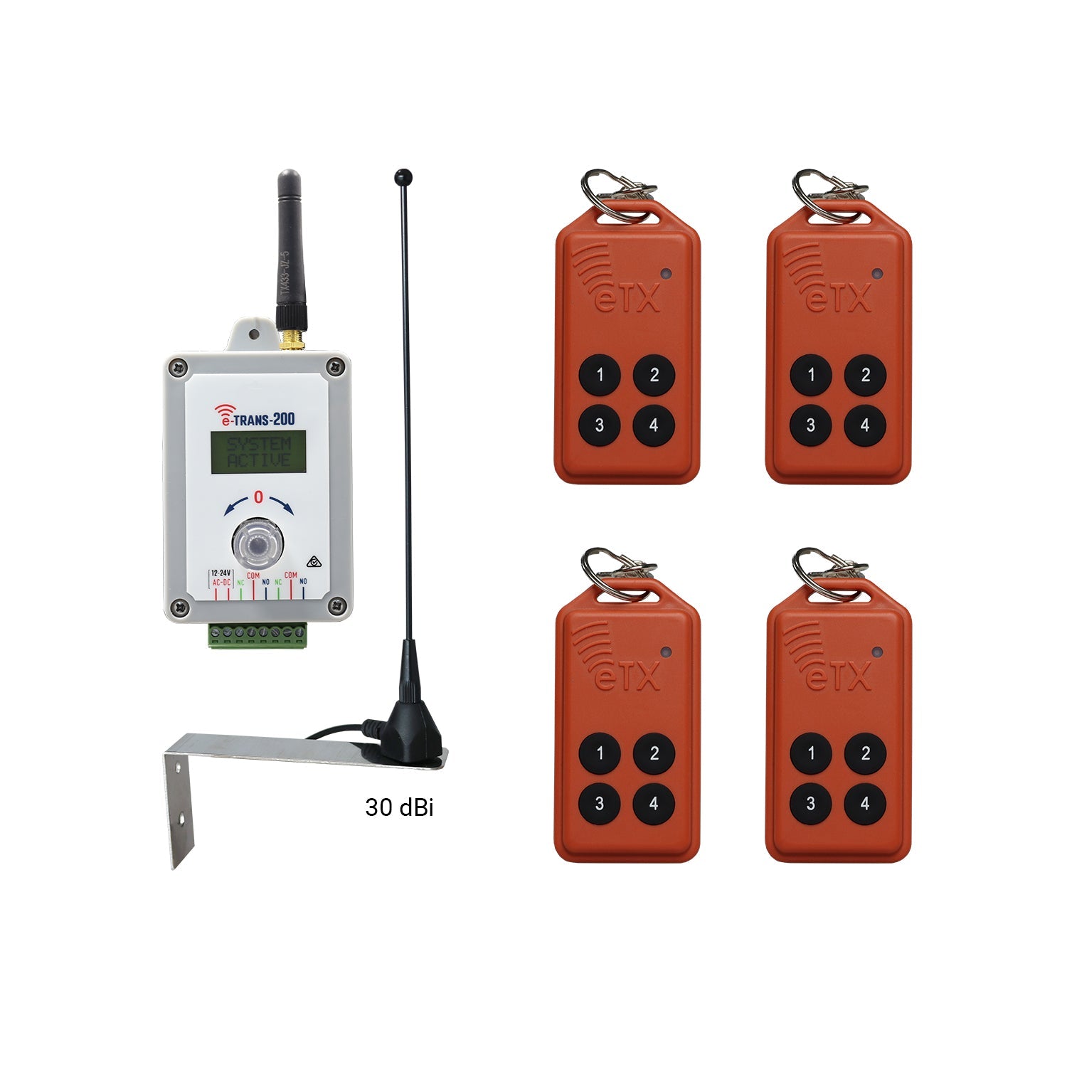 Long range remote system with 30 dBI antenna covering 450M line of sight & 4x E-TX - ASD Trade Direct