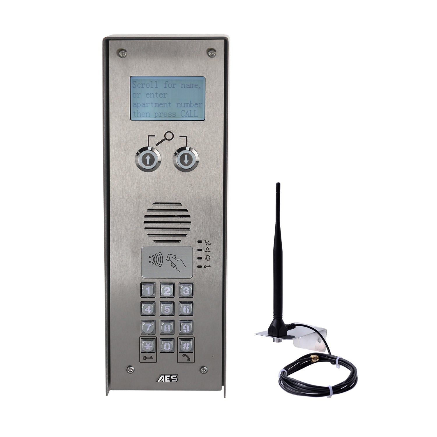 AES: Cellular Multi-Apartment Classic in Imperial Steel Prox Keypad - ASD Trade Direct