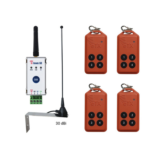 Long range remote system with 30 dBI antenna covering 450M line of sight & 4x E-TX - ASD Trade Direct